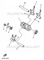 BARILLET DE SELECTION / FOURCHETTES pour Yamaha WR500ZD de 1992