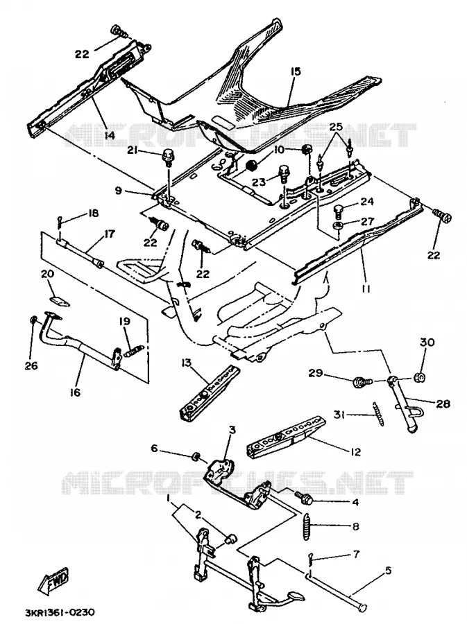 SUPPORT / REPOSE PIEDS Yamaha SCOOTER 125 1993 CYGNUS  XC