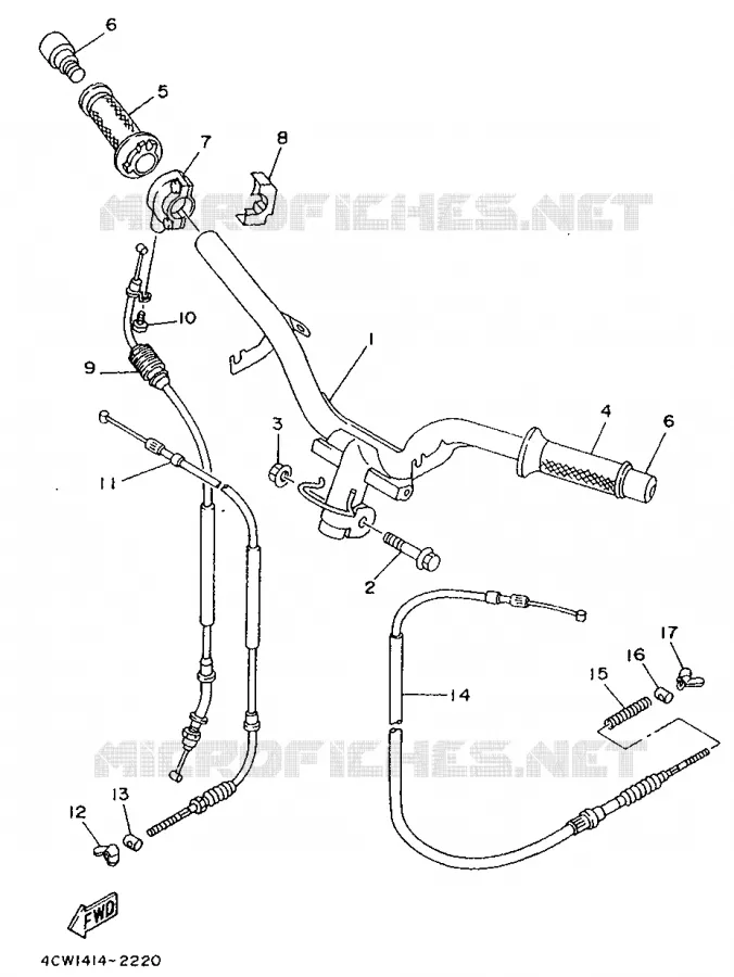 GUIDON ET CABLES Yamaha SCOOTER 125 1995 BELUGA  XC125