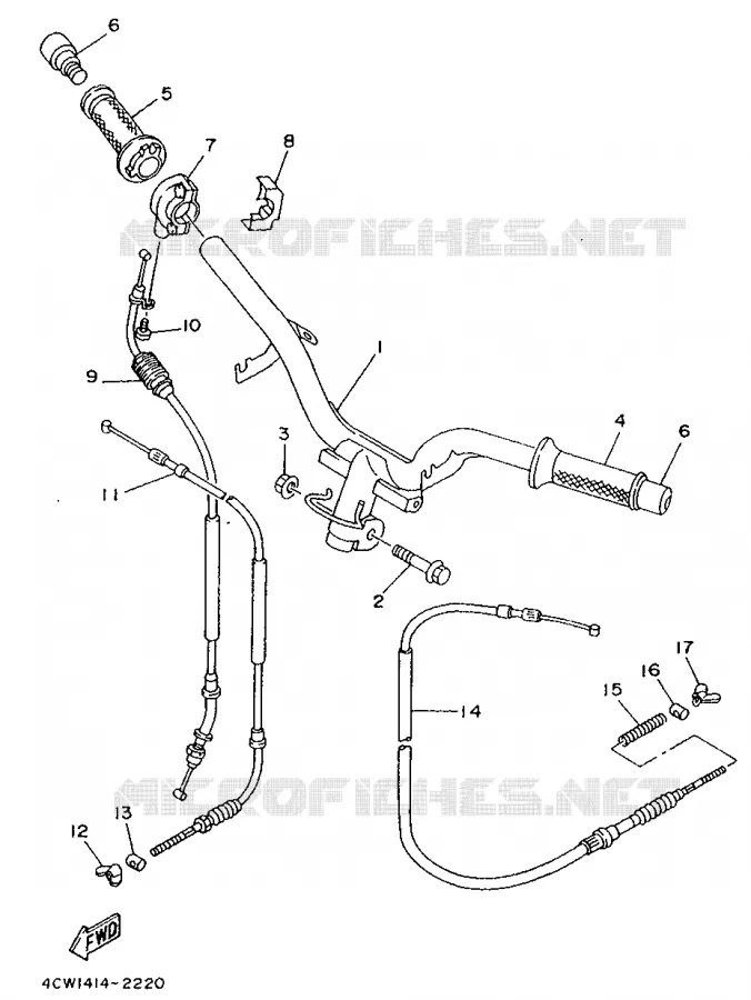 GUIDON ET CABLES Yamaha SCOOTER 125 1995 XC  XC125
