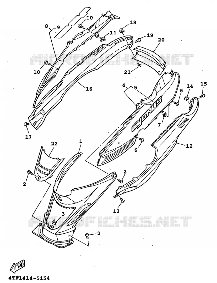 COUVERCLE LATERAL Yamaha SCOOTER 125 1998 XC  XC125