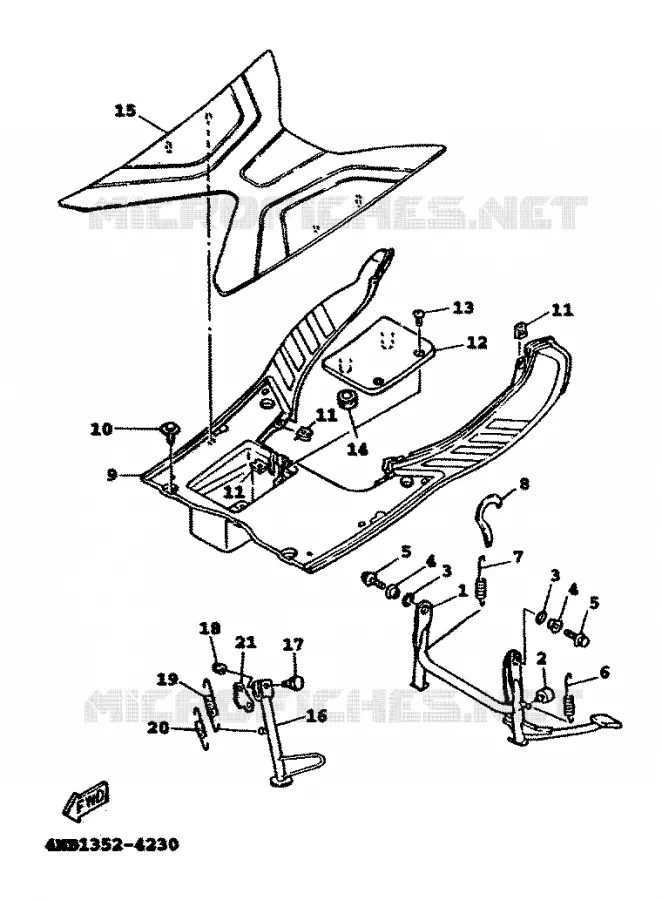 SUPPORT / REPOSE PIEDS Yamaha SCOOTER 125 1999 XC  XC125