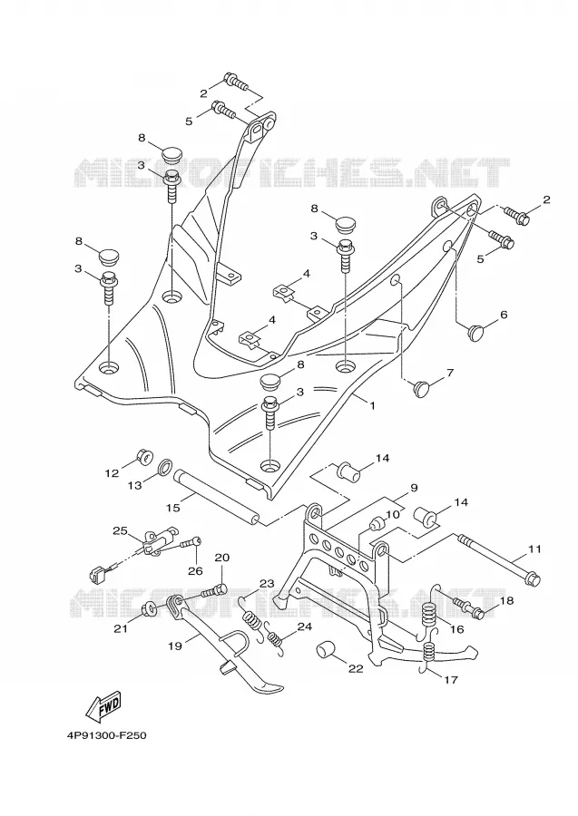 SUPPORT / REPOSE PIEDS Yamaha SCOOTER 125 2007 CYGNUS  XC125