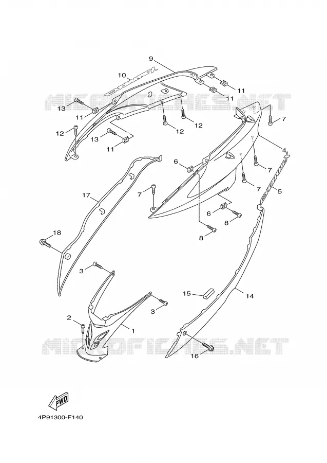 COUVERCLE LATERAL Yamaha SCOOTER 125 2008 CYGNUS  XC125