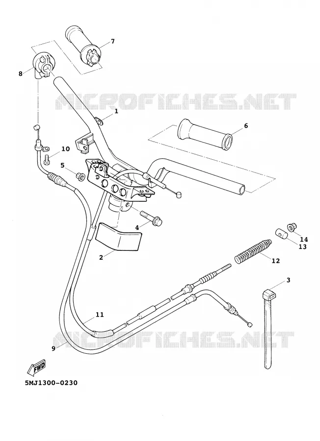 GUIDON ET CABLES Yamaha SCOOTER 125 2001 CYGNUS  XC125F