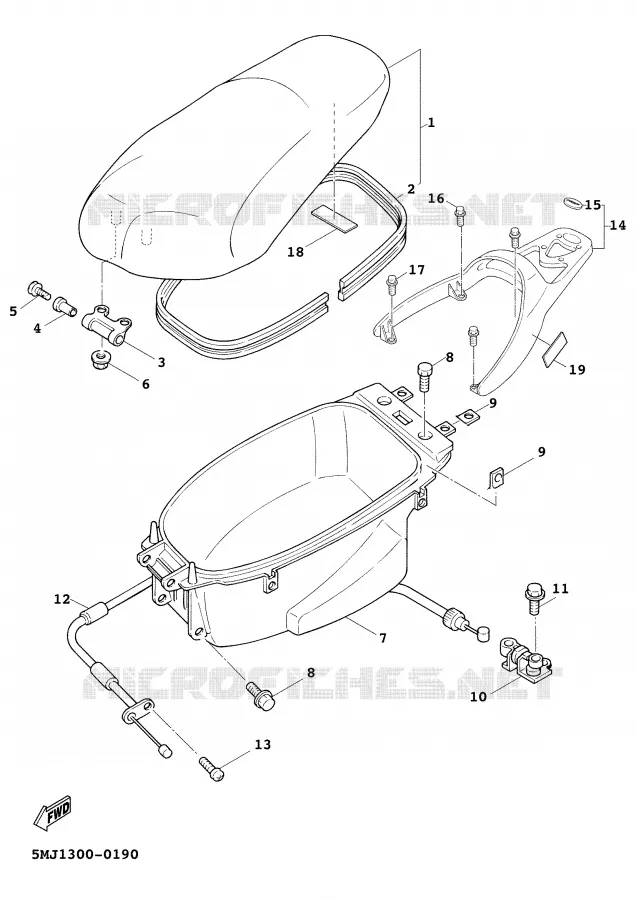 SELLE / PORTE BAGAGES Yamaha SCOOTER 125 2000 CYGNUS  XC125FC