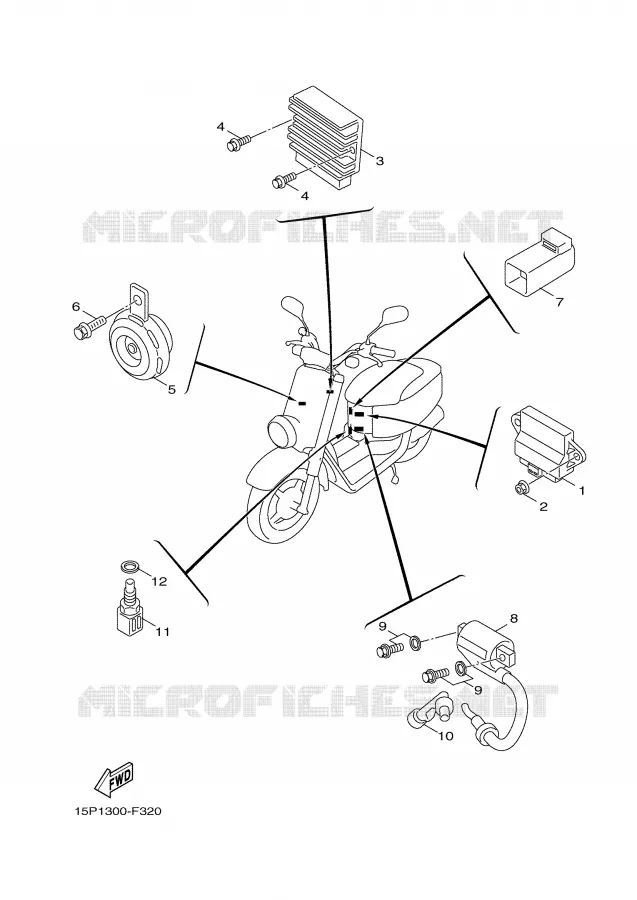 PARTIE ELECTRIQUE 1 Yamaha SCOOTER 50 2007 GIGGLE  XF50