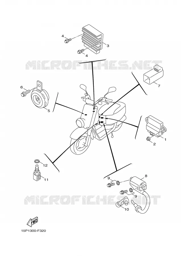 PARTIE ELECTRIQUE 1 Yamaha SCOOTER 50 2007 GIGGLE  XF50