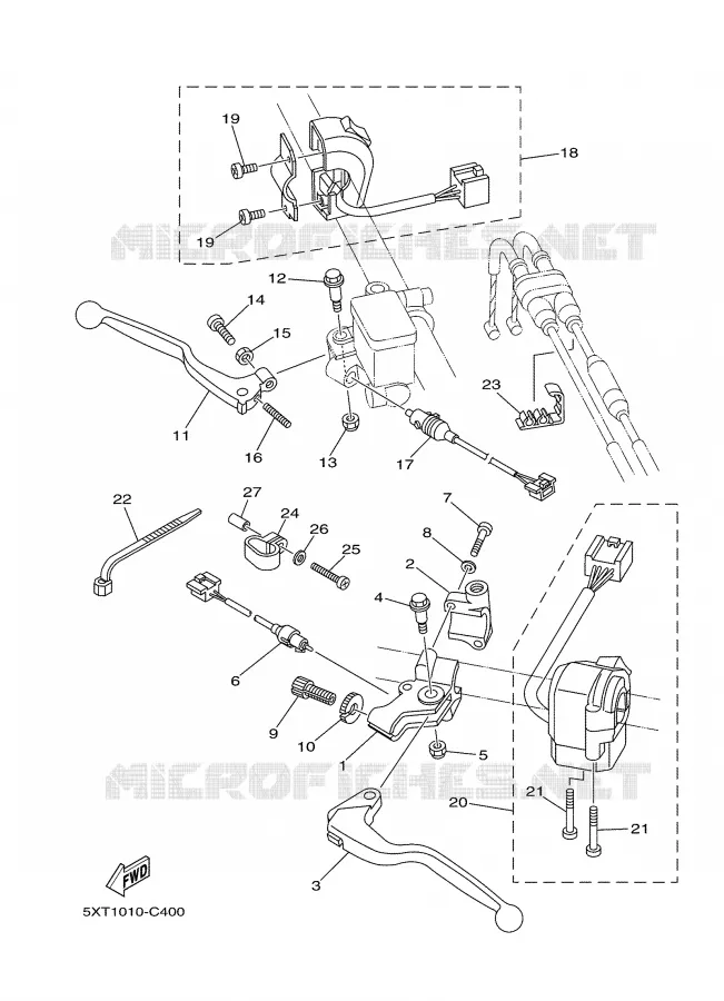 COMMODO / LEVIER Yamaha MOTO 250 2005 TRICKER  XG250
