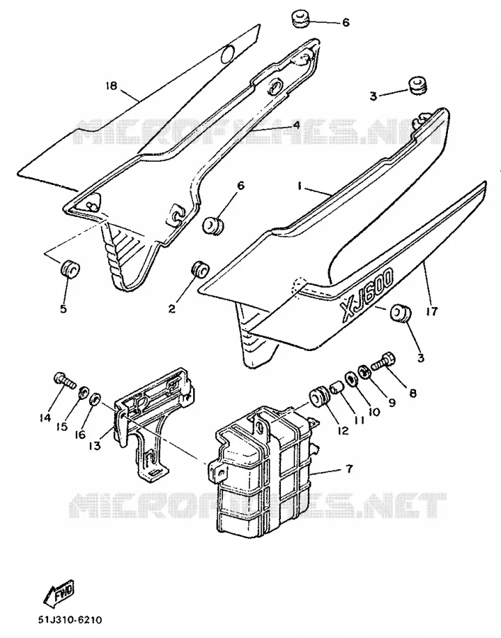 COUVERCLE LATERAL Yamaha MOTO 600 1986 XJ  XJ600