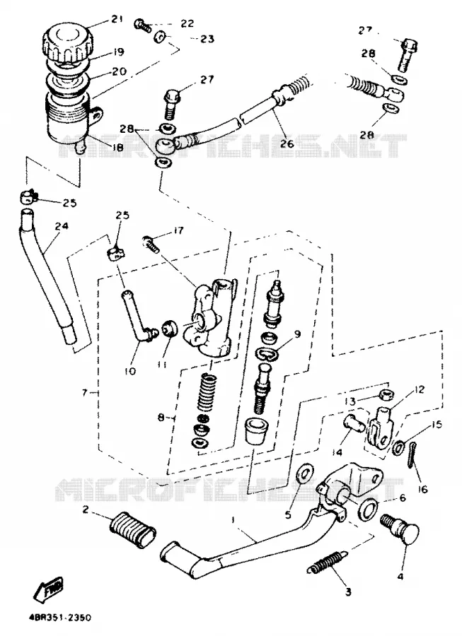 MAITRE CYLINDRE DE FREIN ARRIERE Yamaha MOTO 600 1994 XJN  XJ600N