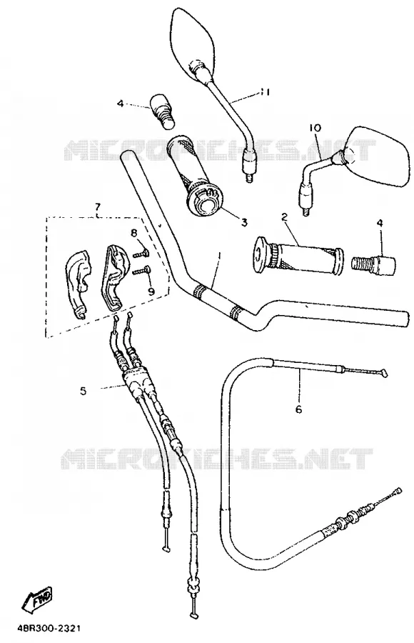GUIDON ET CABLES Yamaha MOTO 600 1995 XJN  XJ600N
