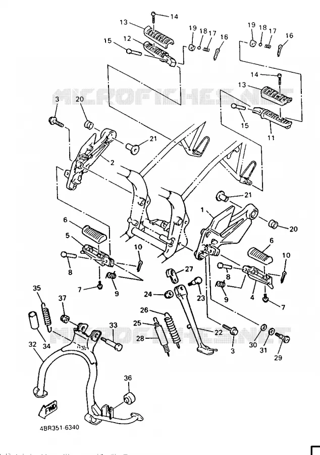 SUPPORT / REPOSE PIEDS Yamaha MOTO 600 1996 XJN  XJ600N