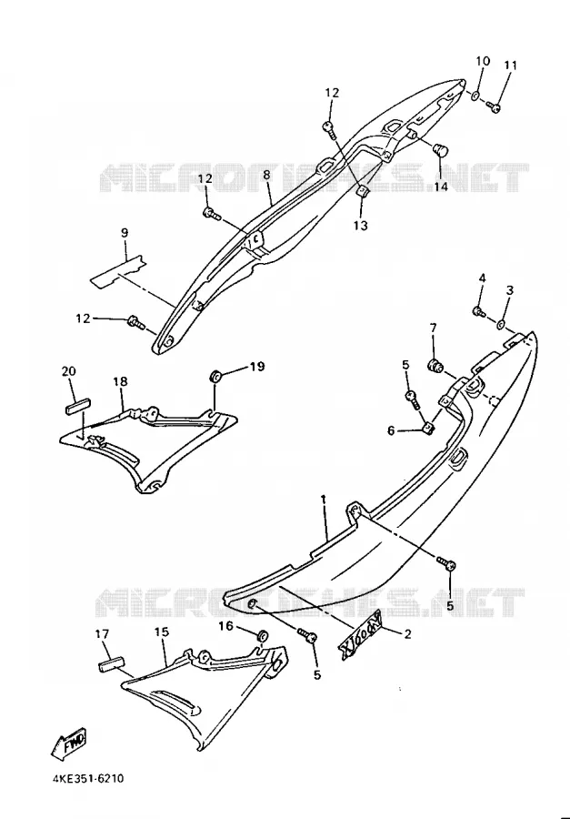 COUVERCLE LATERAL Yamaha MOTO 600 1996 XJN  XJ600N