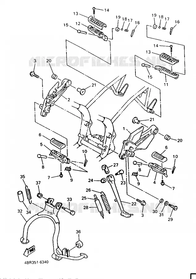 SUPPORT / REPOSE PIEDS Yamaha MOTO 600 1996 XJN  XJ600N
