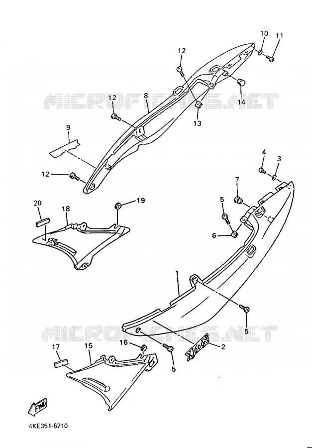 COUVERCLE LATERAL Yamaha MOTO 600 1998 XJN  XJ600N