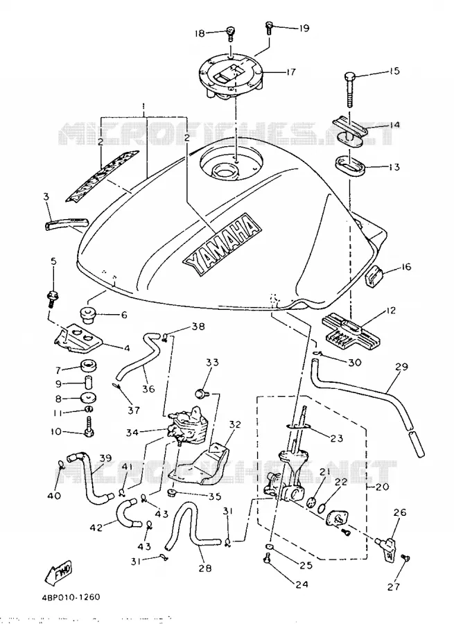 RESERVOIR A ESSENCE Yamaha MOTO 600 1992 XJS DIVERSION  XJ600S