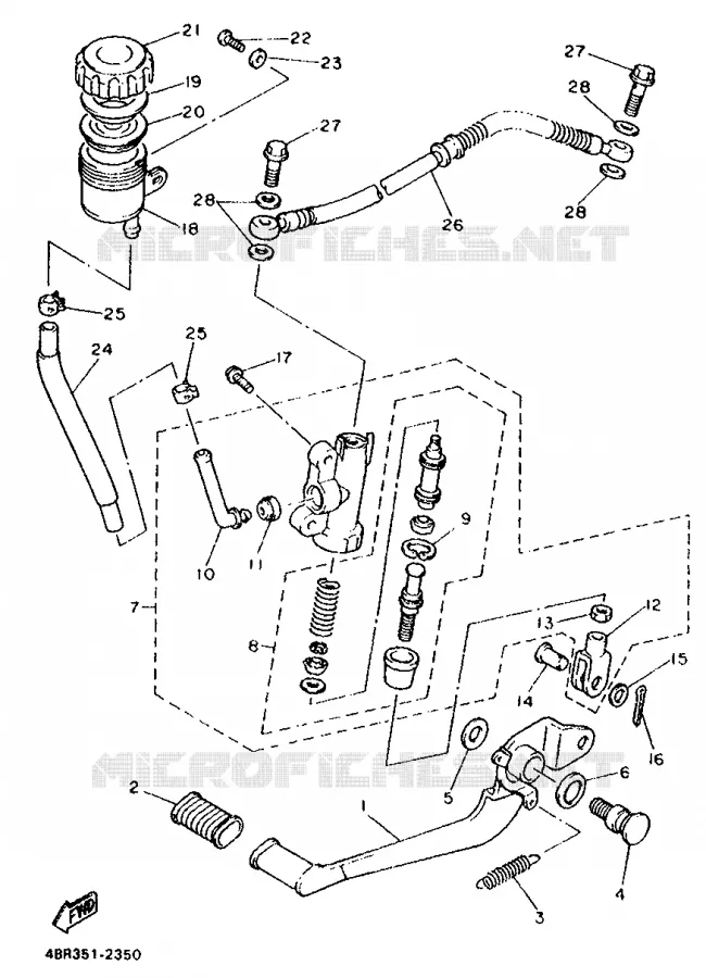 MAITRE CYLINDRE DE FREIN ARRIERE Yamaha MOTO 600 1992 XJS DIVERSION  XJ600S