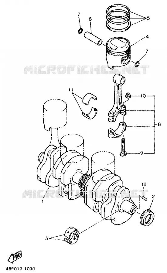 VILEBREQUIN / PISTON Yamaha MOTO 600 1993 XJS DIVERSION  XJ600S