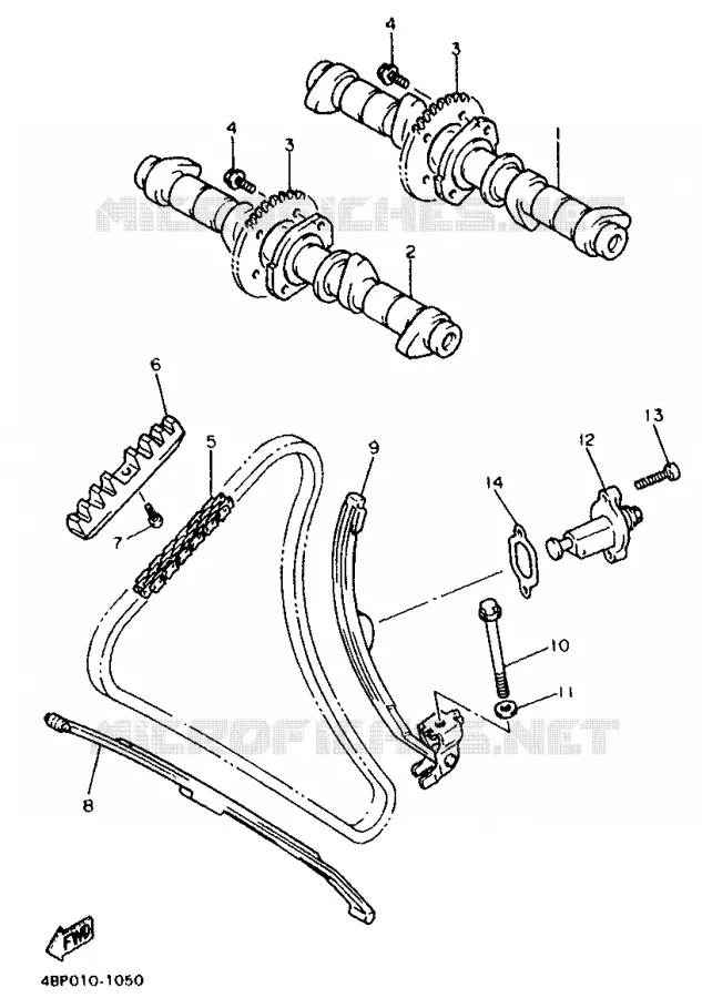 ARBRE A CAMES / CHAINE DE DISTRIBUTION Yamaha MOTO 600 1993 XJS DIVERSION  XJ600S