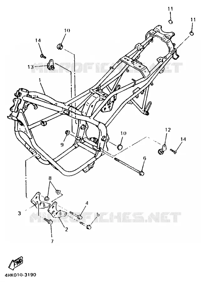 CADRE Yamaha MOTO 600 1993 XJS DIVERSION  XJ600S