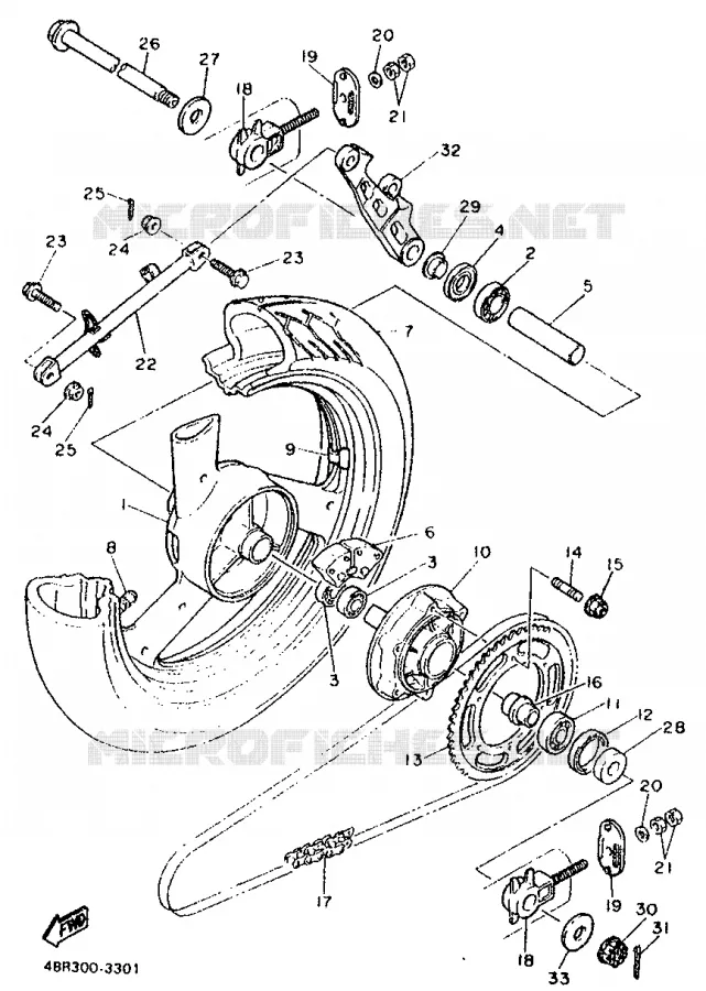 ROUE ARRIERE Yamaha MOTO 600 1995 XJS DIVERSION  XJ600S
