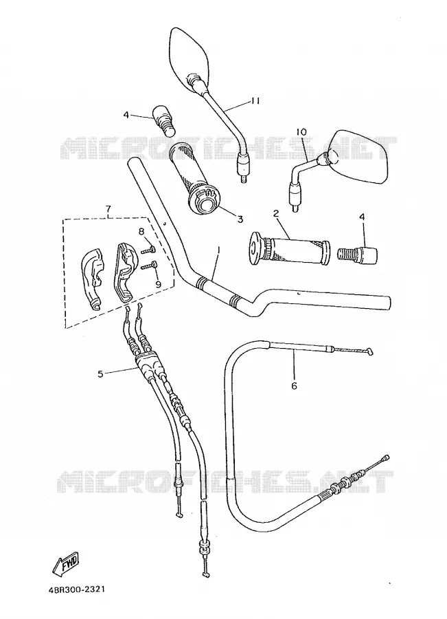 GUIDON ET CABLES Yamaha MOTO 600 1995 XJS DIVERSION  XJ600S