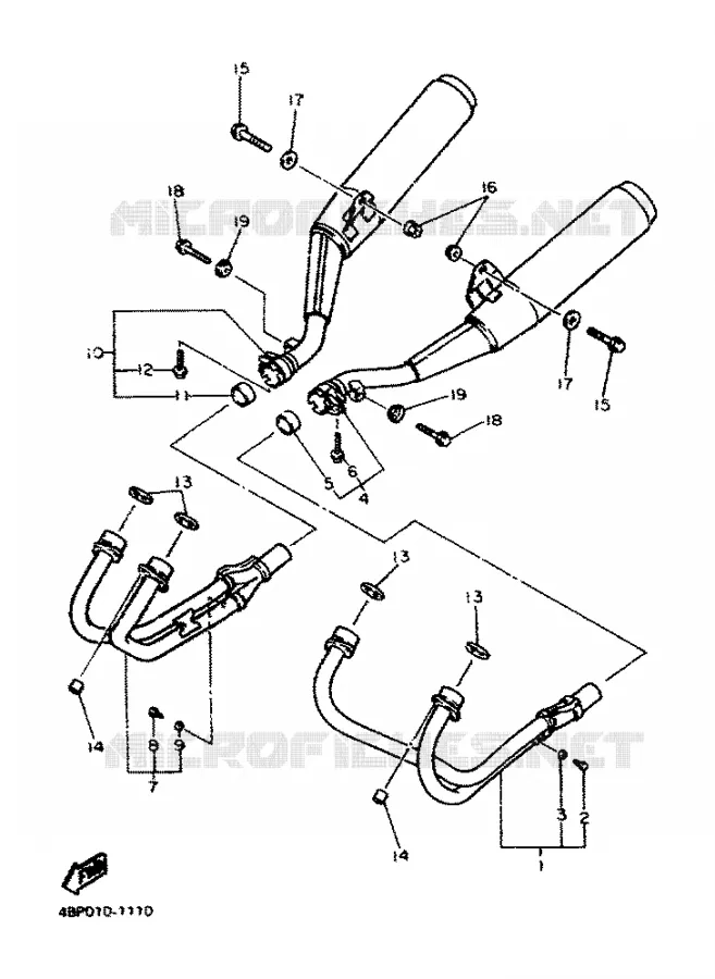 ECHAPPEMENT Yamaha MOTO 600 1996 XJS DIVERSION  XJ600S