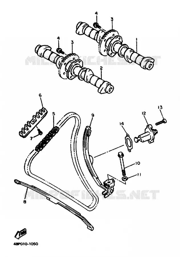 ARBRE A CAMES / CHAINE DE DISTRIBUTION Yamaha MOTO 600 1996 XJS DIVERSION  XJ600S