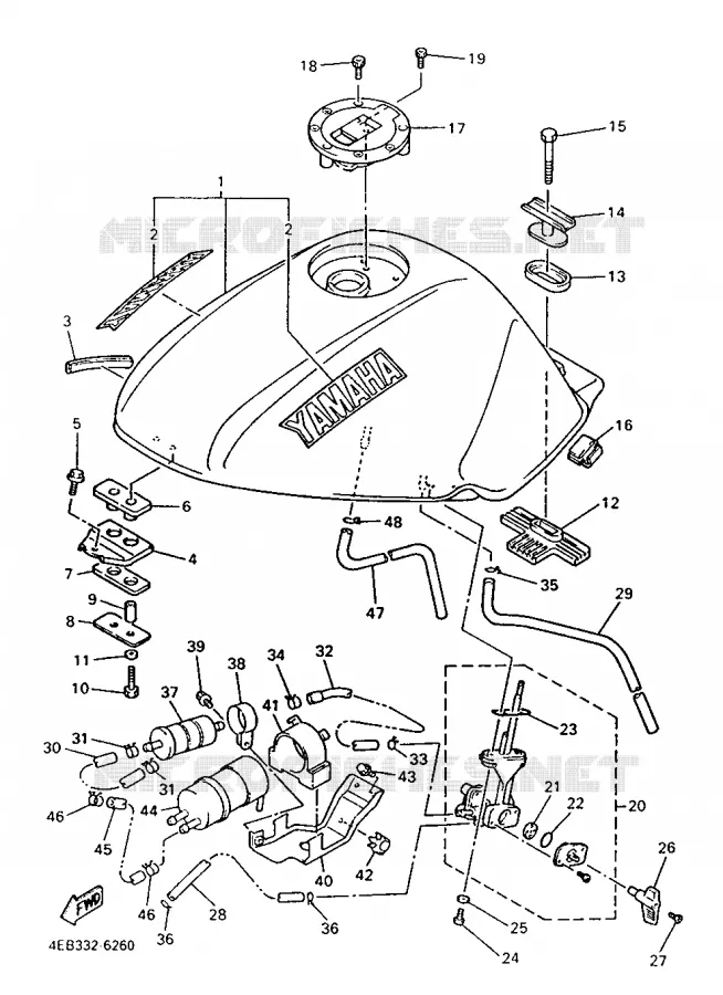RESERVOIR A ESSENCE Yamaha MOTO 600 1996 XJS DIVERSION  XJ600S