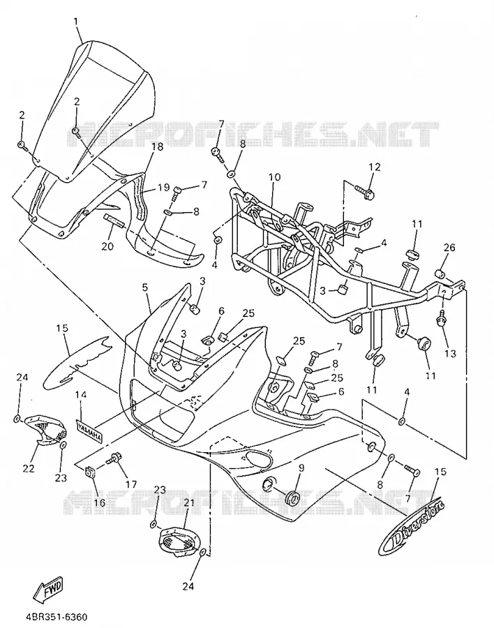 CARENAGES 1  Yamaha MOTO 600 1996 XJS DIVERSION  XJ600S
