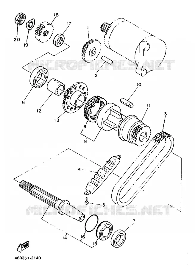 EMBRAYAGE DE DEMARREUR Yamaha MOTO 600 1997 XJS DIVERSION  XJ600S