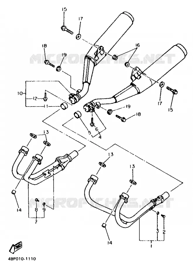 ECHAPPEMENT Yamaha MOTO 600 1998 XJS DIVERSION  XJ600S