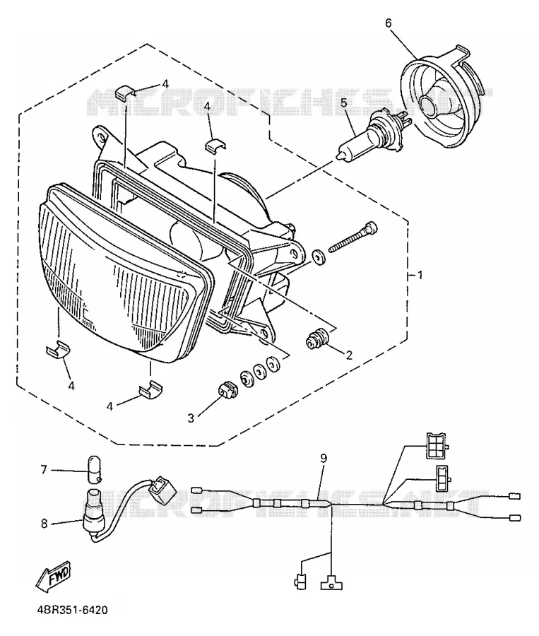 PHARE  Yamaha MOTO 600 1998 XJS DIVERSION  XJ600S
