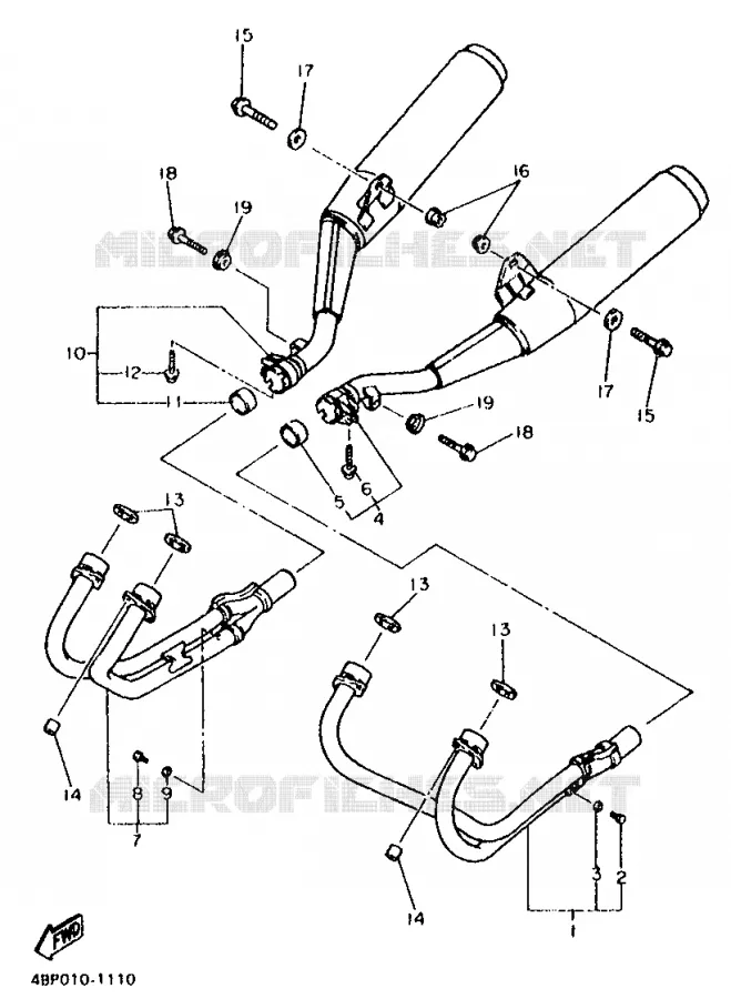 ECHAPPEMENT Yamaha MOTO 600 1998 XJS DIVERSION  XJ600S