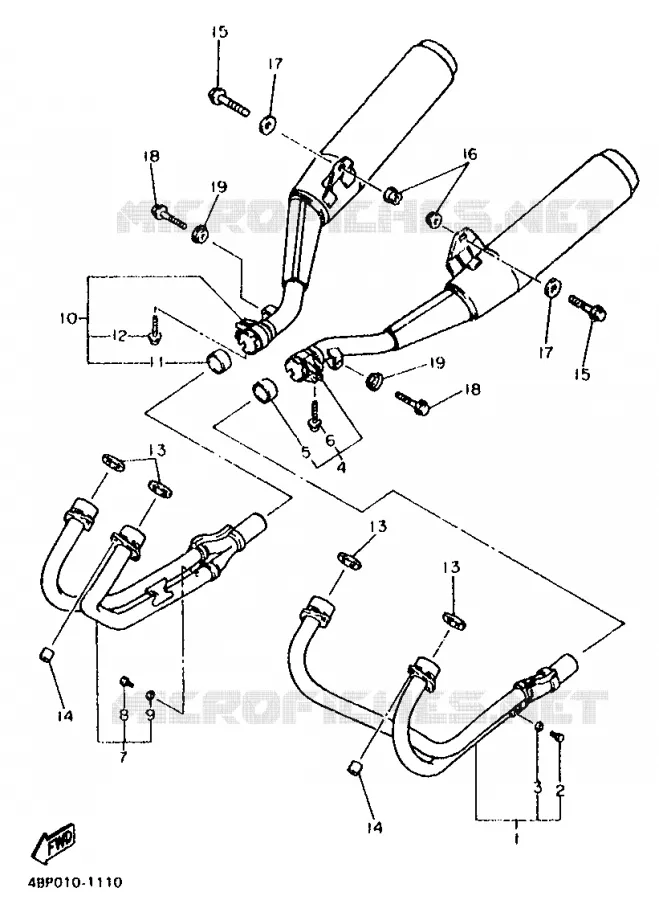 ECHAPPEMENT Yamaha MOTO 600 1999 XJS DIVERSION  XJ600S