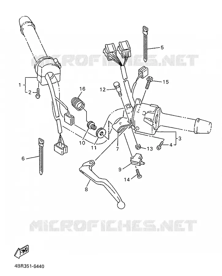 COMMODO / LEVIER Yamaha MOTO 600 1999 XJS DIVERSION  XJ600S