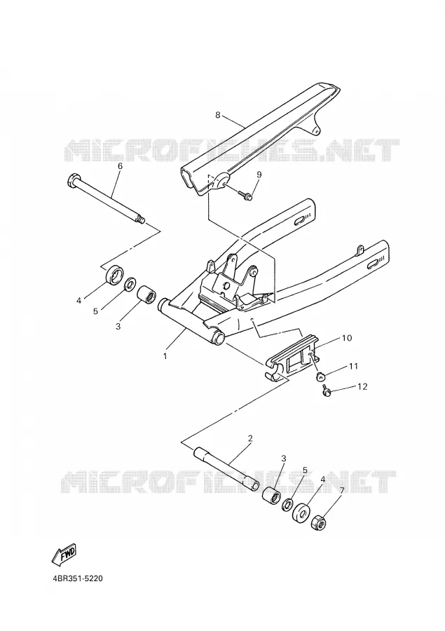 BRAS ARRIERE Yamaha MOTO 600 2000 XJS DIVERSION  XJ600S