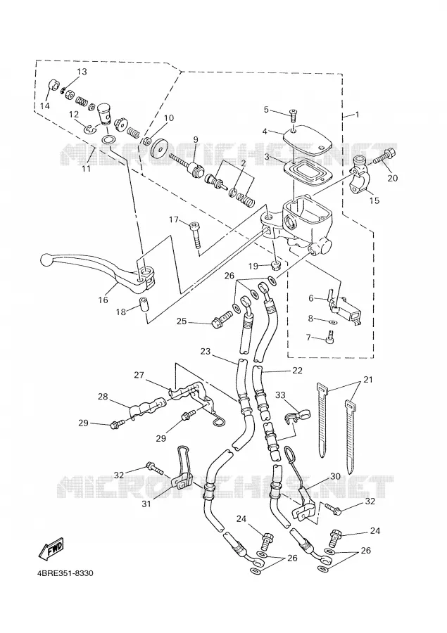 MAITRE CYLINDRE AVANT Yamaha MOTO 600 2000 XJS DIVERSION  XJ600S