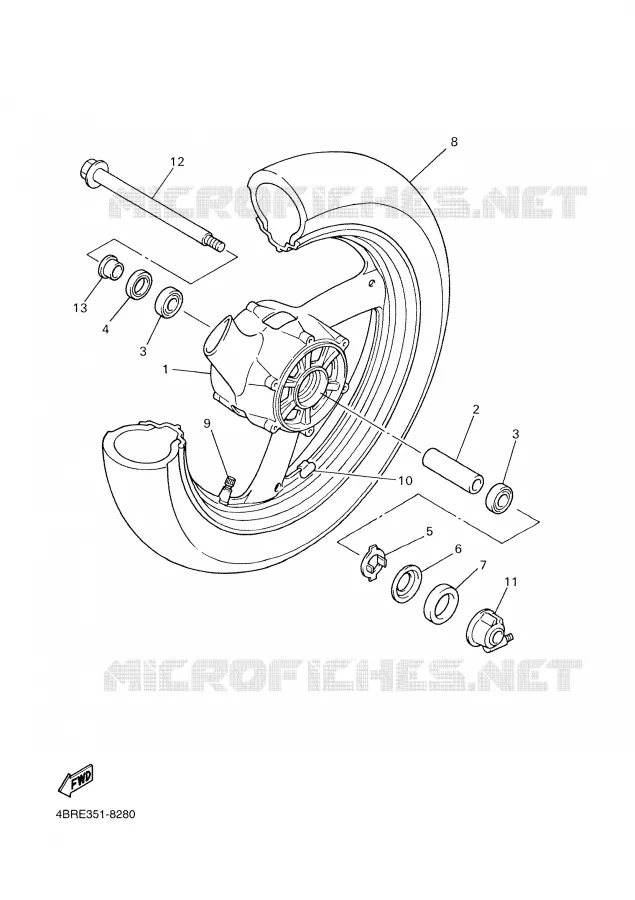 ROUE AVANT Yamaha MOTO 600 2000 XJS DIVERSION  XJ600S