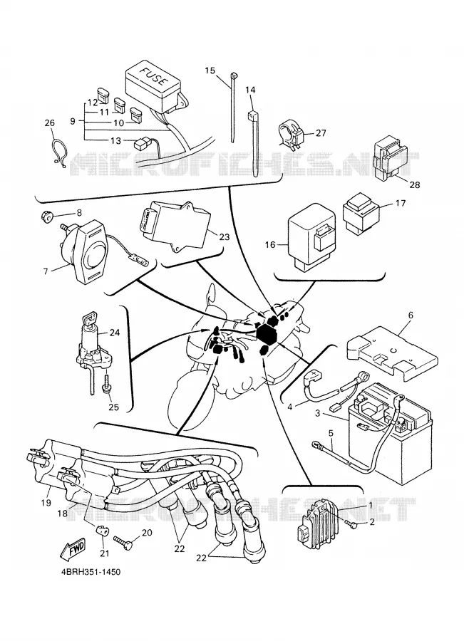 PARTIE ELECTRIQUE 1 Yamaha MOTO 600 2001 XJS DIVERSION  XJ600S
