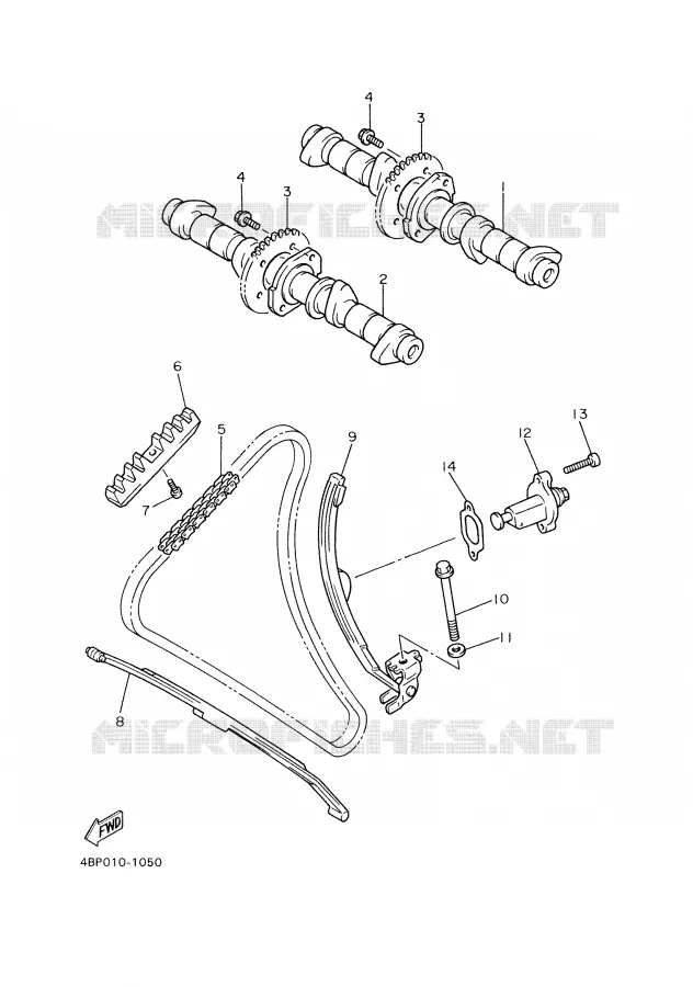 ARBRE A CAMES / CHAINE DE DISTRIBUTION Yamaha MOTO 600 2001 XJS DIVERSION  XJ600S