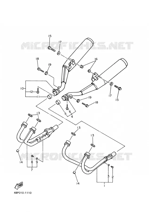 ECHAPPEMENT Yamaha MOTO 600 2002 XJS DIVERSION  XJ600S