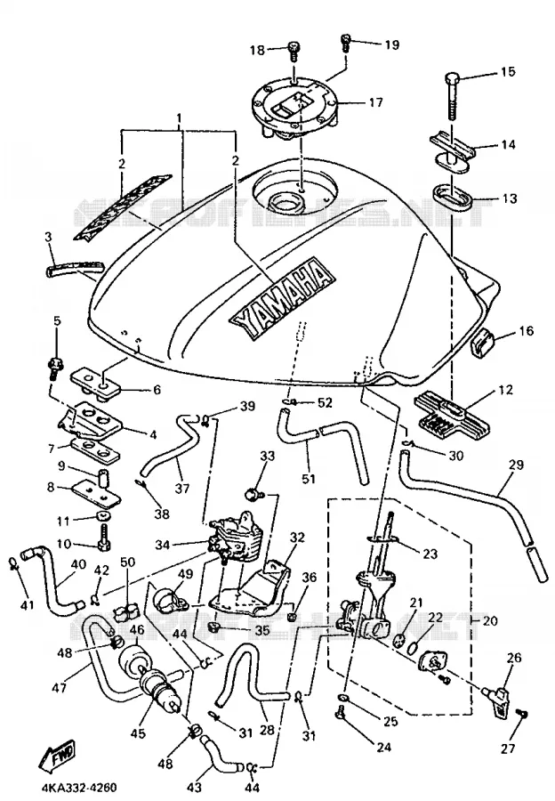 RESERVOIR A ESSENCE Yamaha MOTO 600 1994 XJS DIVERSION  XJ600S (25.1KW)