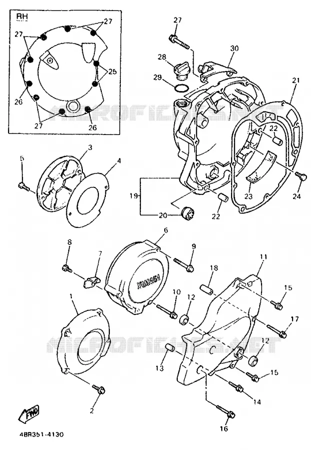 CARTER - MOTEUR 1 Yamaha MOTO 600 1994 XJS DIVERSION  XJ600S (37KW)