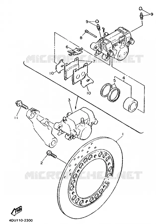 ETRIER / DISQUE DE FREIN ARRIERE Yamaha MOTO 600 1994 XJS DIVERSION  XJ600S (37KW)