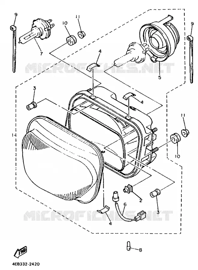 PHARE  Yamaha MOTO 600 1994 XJS DIVERSION  XJ600S (37KW)