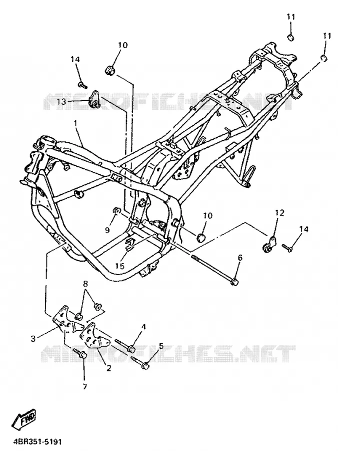 CADRE Yamaha MOTO 600 1995 XJS DIVERSION  XJ600S (37KW)