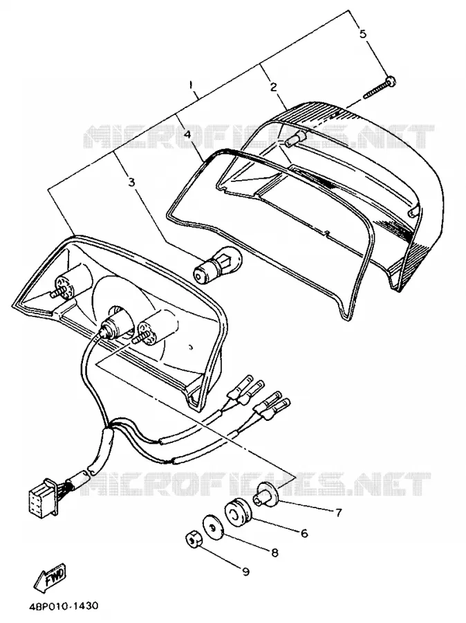 FEU ARRIERE Yamaha MOTO 600 1995 XJS DIVERSION  XJ600S (37KW)