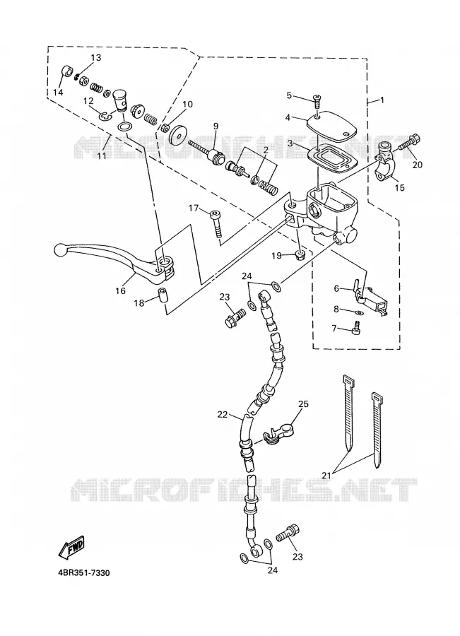 MAITRE CYLINDRE AVANT Yamaha MOTO 600 1997 XJS DIVERSION  XJ600S